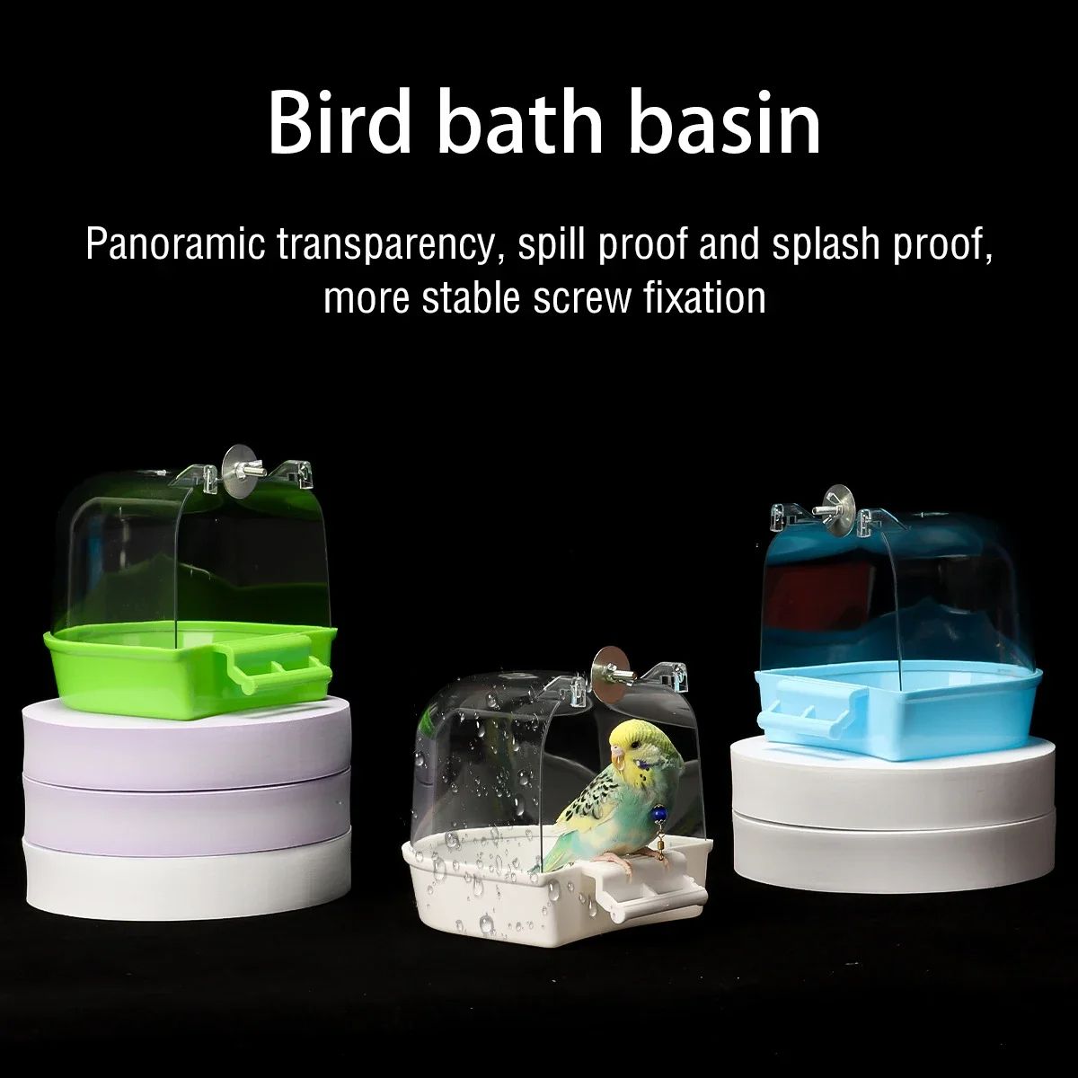 Parrot Bath Box  Parakeet Shower Caged Hanging Bird Bath For Canaries Budgerigars And Pet Birds 6