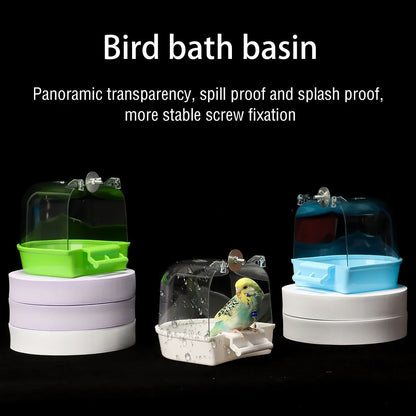 Parrot Bath Box  Parakeet Shower Caged Hanging Bird Bath For Canaries Budgerigars And Pet Birds 6