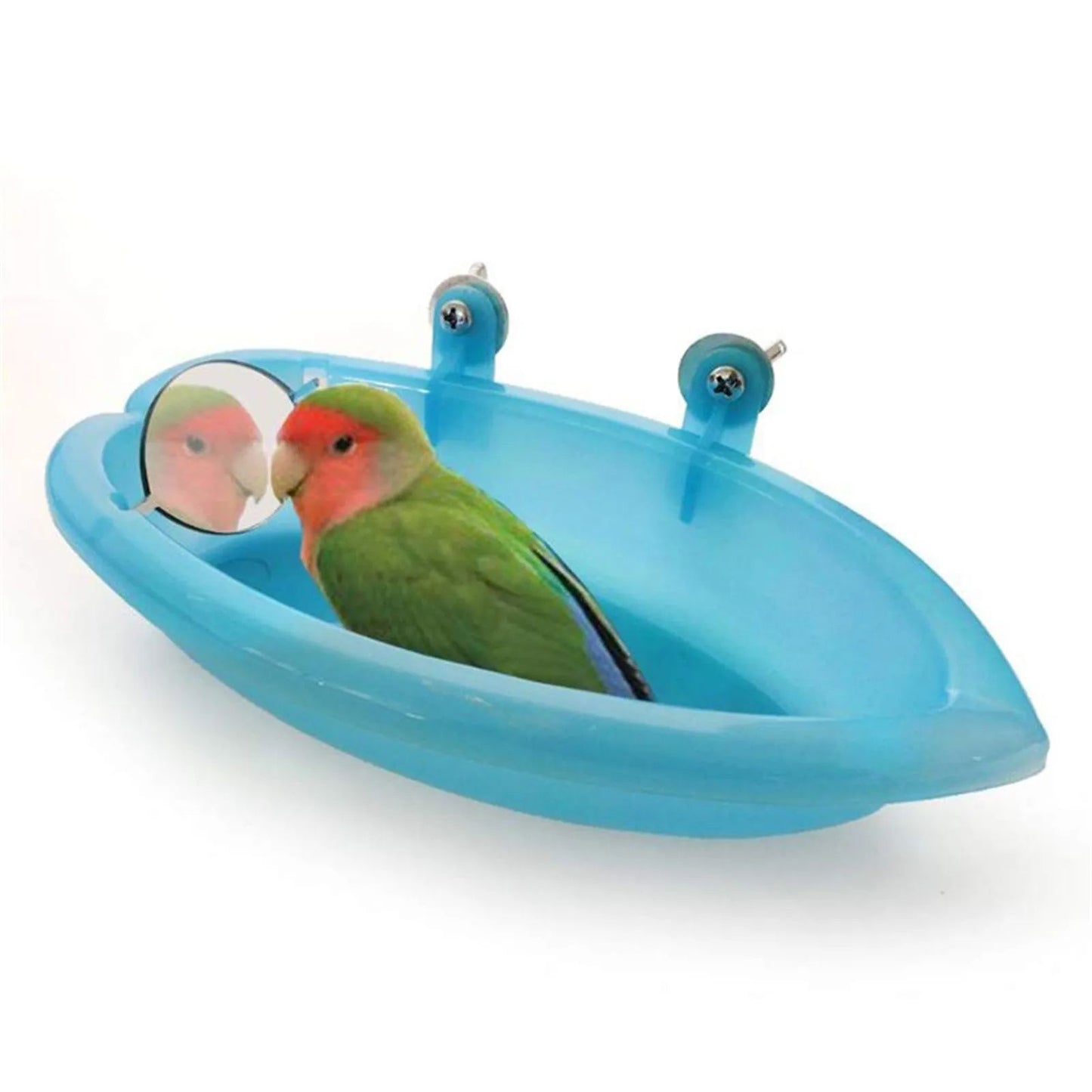 Hanging Bird Water Bath Tub With Mirror Durable Pet Cage Bathing Bowl For Parrots  Parakeets 1