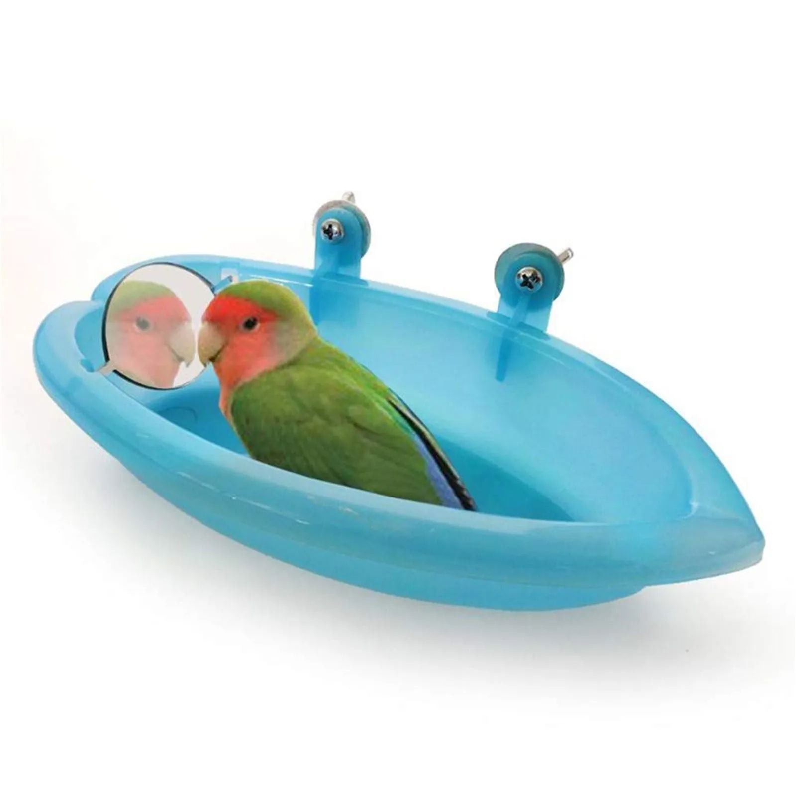 Hanging Bird Water Bath Tub With Mirror Durable Pet Cage Bathing Bowl For Parrots  Parakeets 1