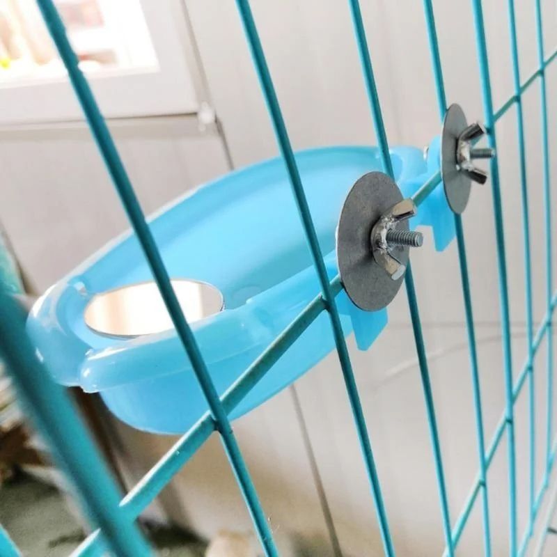 Hanging Bird Water Bath Tub With Mirror Durable Pet Cage Bathing Bowl For Parrots  Parakeets 5