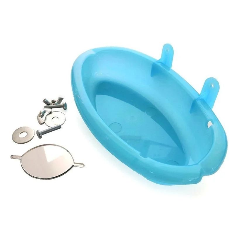 Hanging Bird Water Bath Tub With Mirror Durable Pet Cage Bathing Bowl For Parrots  Parakeets 6