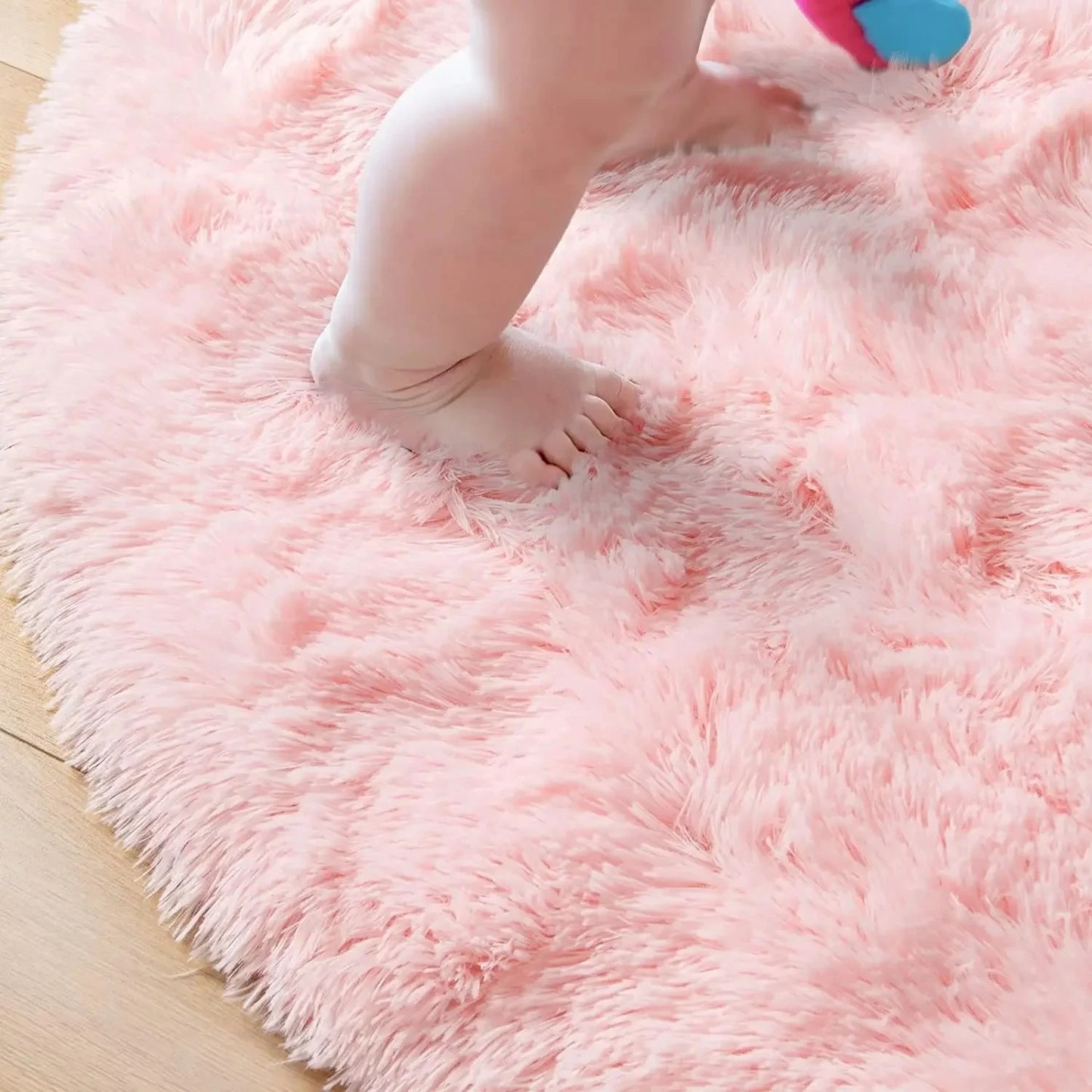 Ultra Soft Plush Round Rug – Fluffy White Carpet for Living Room, Bedroom & Kids Room – Thick Pile Shaggy Area Rug