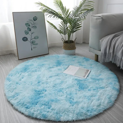 Ultra Soft Plush Round Rug – Fluffy White Carpet for Living Room, Bedroom & Kids Room – Thick Pile Shaggy Area Rug