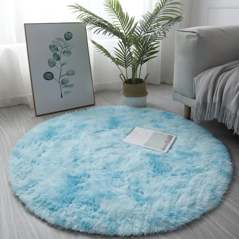 Ultra Soft Plush Round Rug – Fluffy White Carpet for Living Room, Bedroom & Kids Room – Thick Pile Shaggy Area Rug