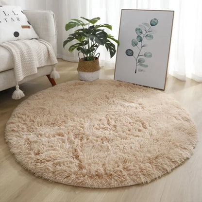 Ultra Soft Plush Round Rug – Fluffy White Carpet for Living Room, Bedroom & Kids Room – Thick Pile Shaggy Area Rug