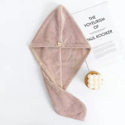 QuickDry Turban for Hair Soft Bath Towel Fiber Cap for Sports Bathroom and Wet Face Care