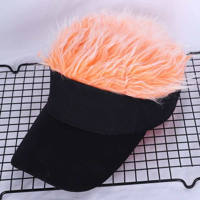 Adjustable Sun Visor for Men  Women Stylish Baseball Cap with Spiked Fake Hair for Casual Sun Prot
