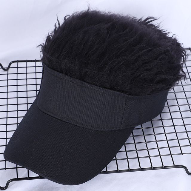 Adjustable Sun Visor for Men  Women Stylish Baseball Cap with Spiked Fake Hair for Casual Sun Prot