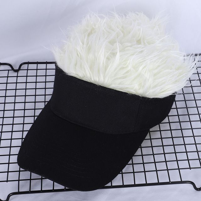 Adjustable Sun Visor for Men  Women Stylish Baseball Cap with Spiked Fake Hair for Casual Sun Prot