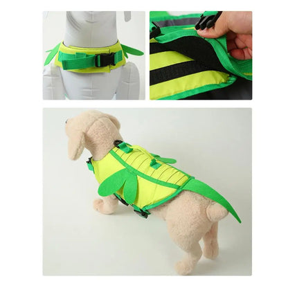 Adjustable Dog Life Vest With Handle Ripstop Waterproof Dog Swimsuit For Safe Boating  Swimming 12