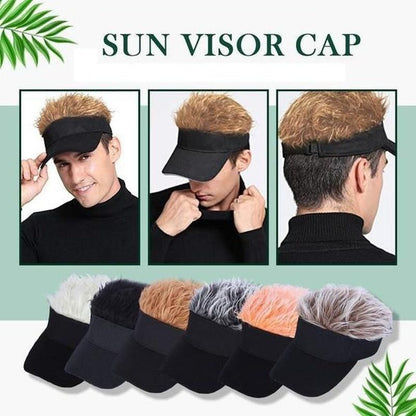 Adjustable Sun Visor for Men  Women Stylish Baseball Cap with Spiked Fake Hair for Casual Sun Prot