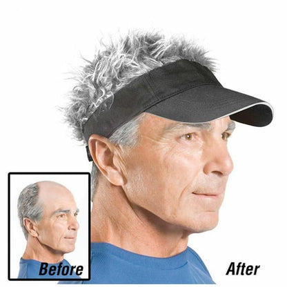 Adjustable Sun Visor for Men  Women Stylish Baseball Cap with Spiked Fake Hair for Casual Sun Prot