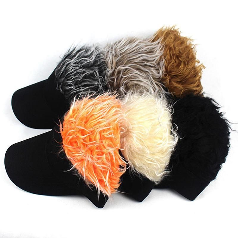 Adjustable Sun Visor for Men  Women Stylish Baseball Cap with Spiked Fake Hair for Casual Sun Prot