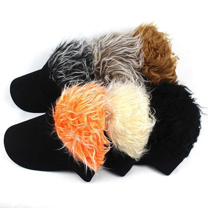 Adjustable Sun Visor for Men  Women Stylish Baseball Cap with Spiked Fake Hair for Casual Sun Prot