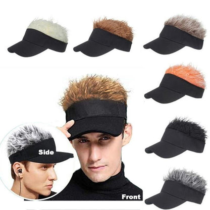 Adjustable Sun Visor for Men  Women Stylish Baseball Cap with Spiked Fake Hair for Casual Sun Prot