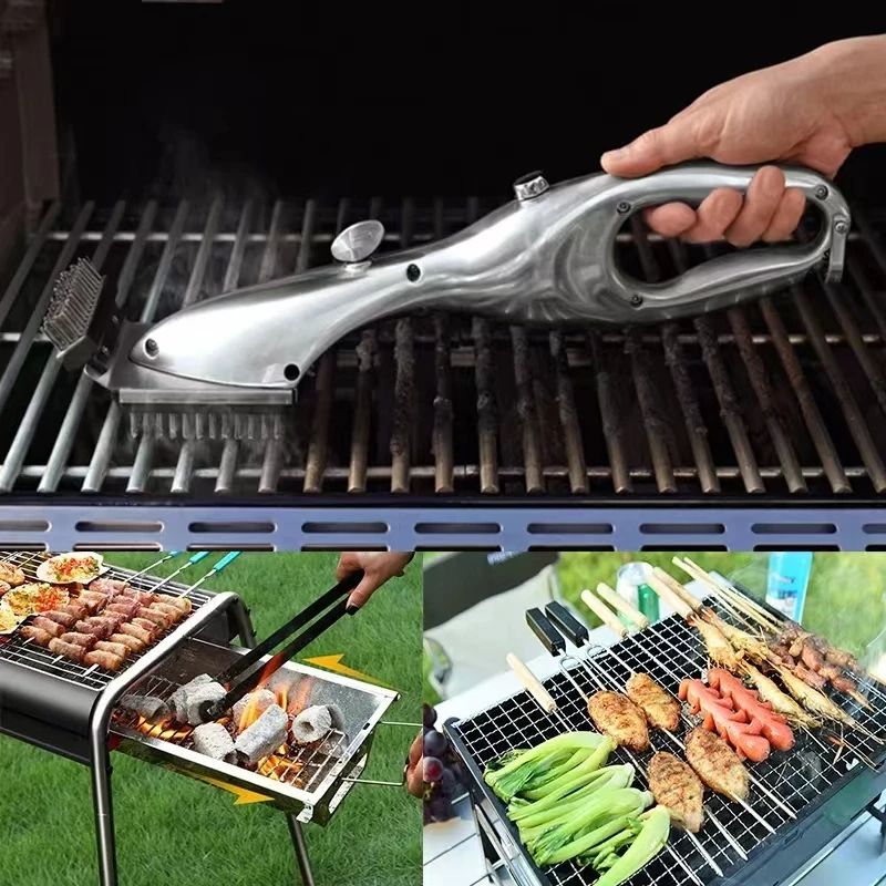 Multipurpose BBQ Grill Cleaner, Steam Cleaning Brush with Stainless Steel Bristles for Outdoor Cooking and Kitchen Use