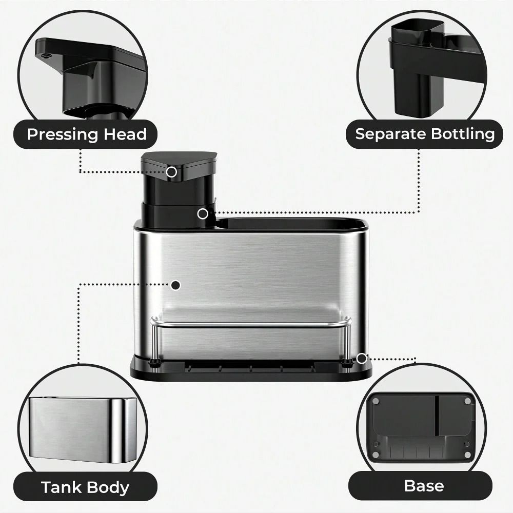 Premium stainless steel soap dispenser