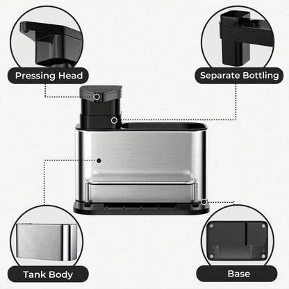 Premium stainless steel soap dispenser