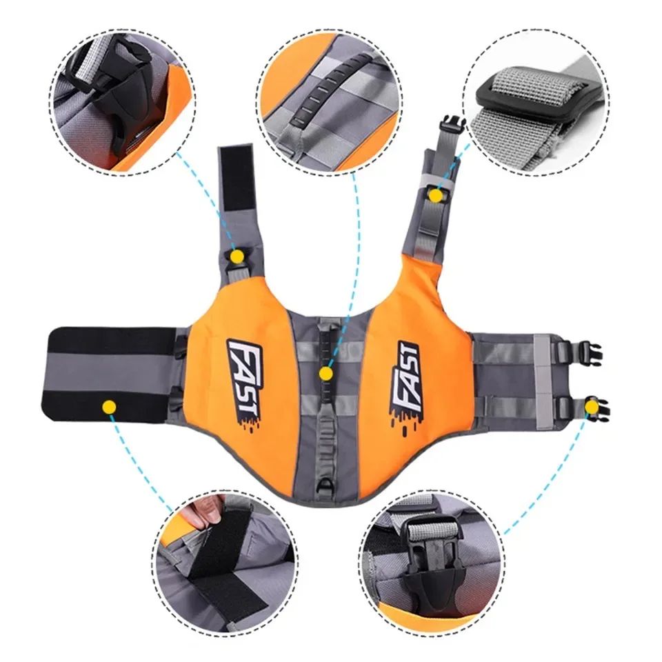 Adjustable Pet Swimming Life Jacket Super Buoyancy Reflective Dog Safety Vest For Water Adventures 4