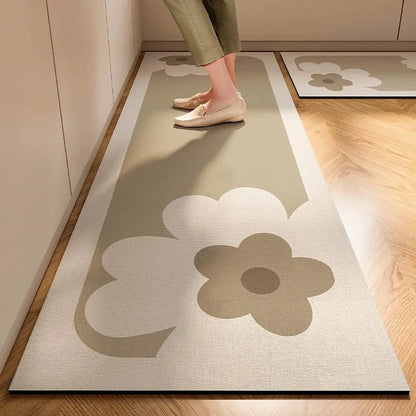 Super AntiSlip Diatomite Mud Floor Mat Japanese Style Soft  Easy Handle Kitchen Carpet