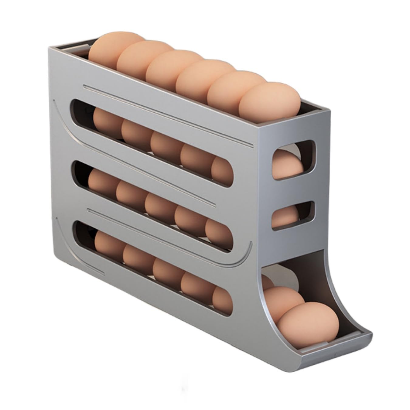 Kitchen Automatic Scrolling Egg Holder SpaceSaving 4Tier Egg Storage Box for Refrigerator