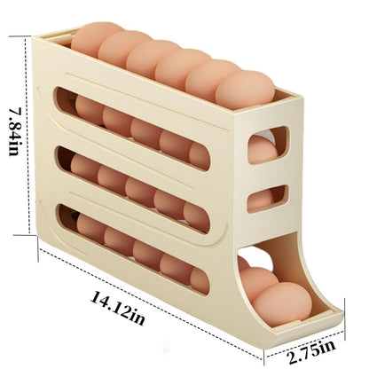 Kitchen Automatic Scrolling Egg Holder SpaceSaving 4Tier Egg Storage Box for Refrigerator