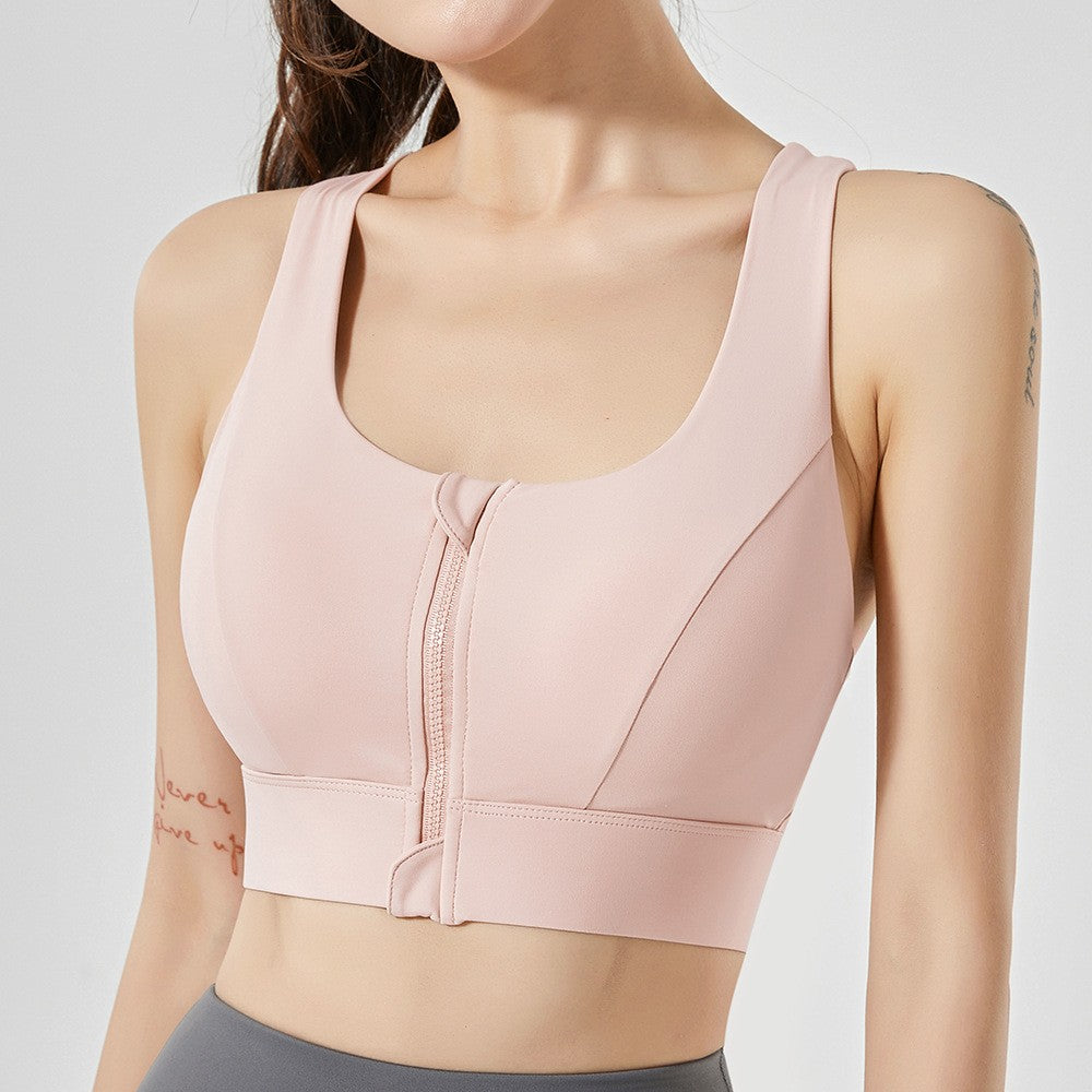 Front Zipper Sports Bra For Women ShockProof High Impact Yoga Bra QuickDry Fitness Top For Running  2