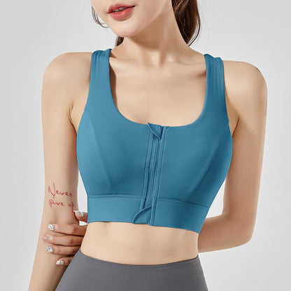 Front Zipper Sports Bra For Women ShockProof High Impact Yoga Bra QuickDry Fitness Top For Running  4