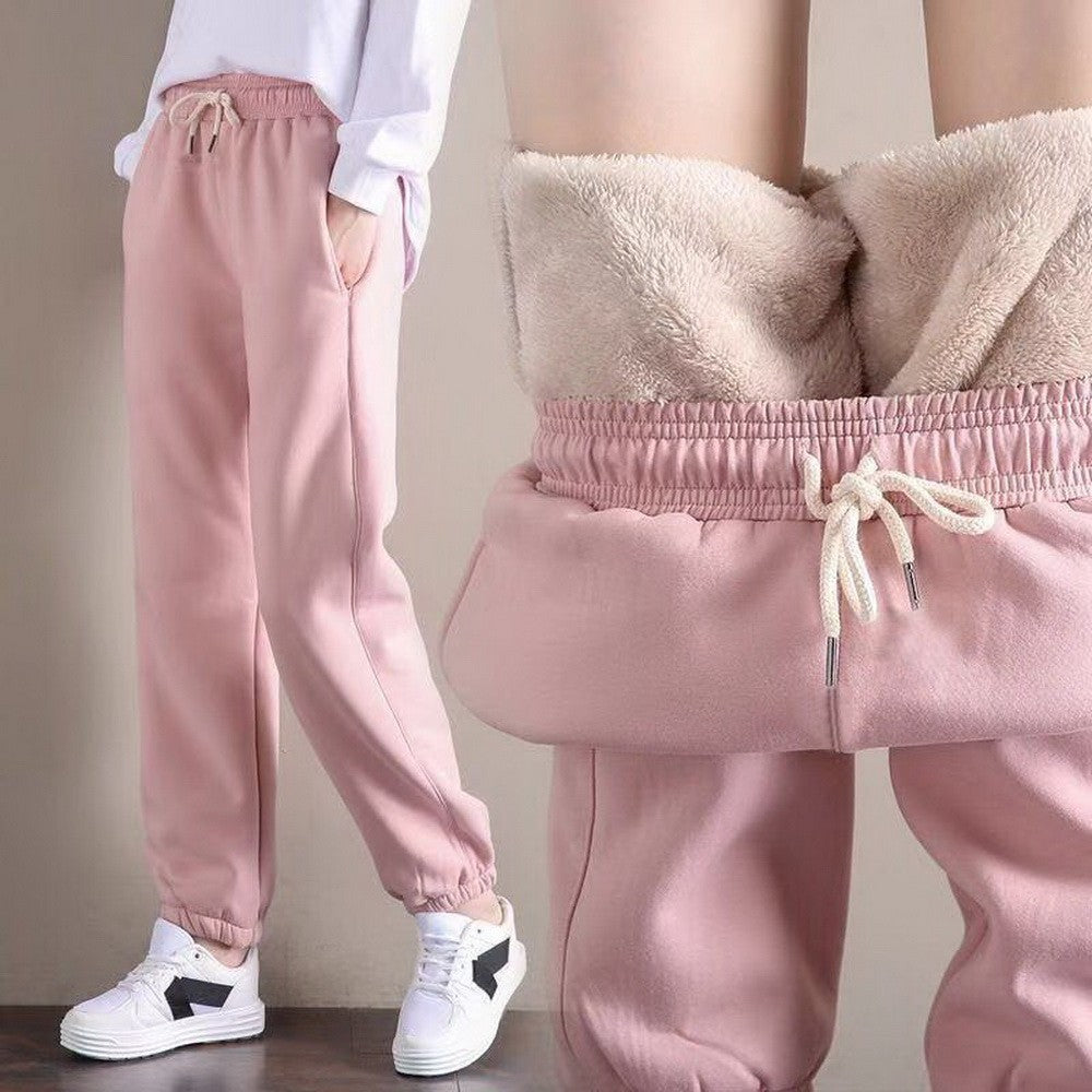 Women Winter Warm Leggings Fleece Lined Thick Trousers for Cold Weather Plus Size Solid Color Casu
