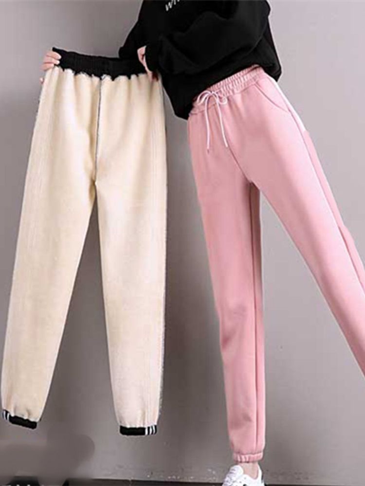 Women Winter Warm Leggings Fleece Lined Thick Trousers for Cold Weather Plus Size Solid Color Casu