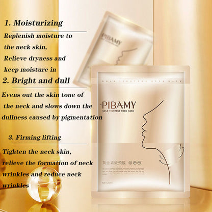 Gold Firming Neck Mask, Moisturizing, Nourishing, Brightening & Hydrating Neck Skincare Masks for Beauty & Skin Care