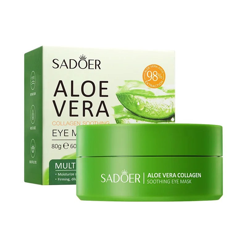 Moisturizing Aloe Vera Eye Masks, Anti-Dark Circles, Anti-Wrinkle Collagen Eye Patches