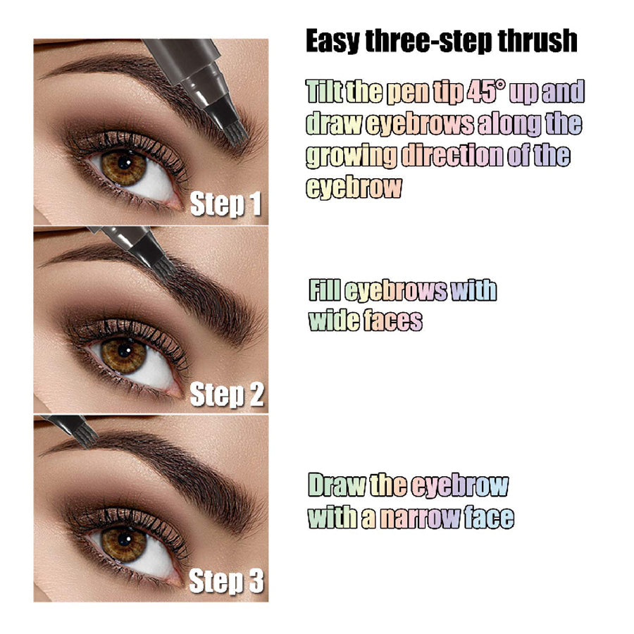 Waterproof Eyebrow Pen Microblading Pencil With 4 Split Head For Natural Looking Brows 1