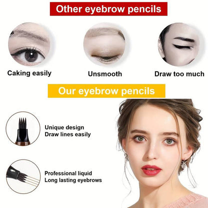 Waterproof Eyebrow Pen Microblading Pencil With 4 Split Head For Natural Looking Brows 2