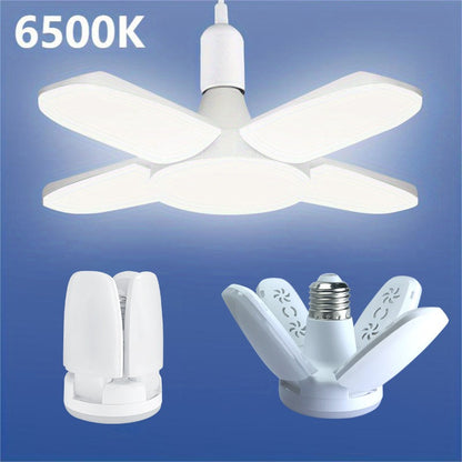 Fan Foldable LED Bulb, Energy-Saving Deformation Ceiling Light for Home, Garage & Warehouse
