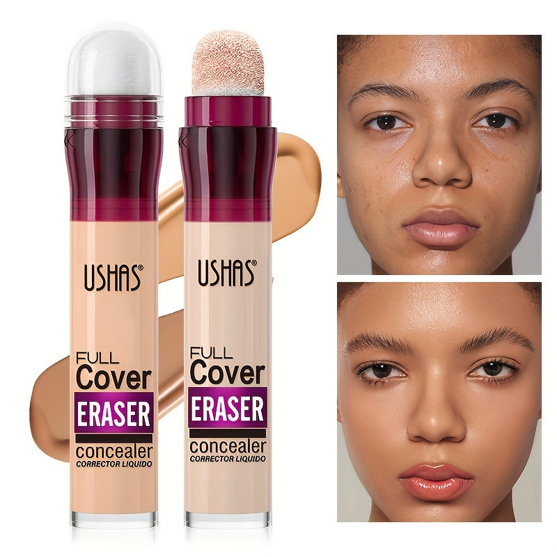 Sponge Head Concealer for Dark Circles & Blemishes, Moisturizing Liquid Foundation for Freckles, Acne and Pigmentation