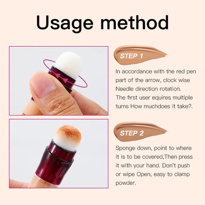 Sponge Head Concealer For Dark Circles  Blemishes Moisturizing Liquid Foundation For Freckles Acne  1