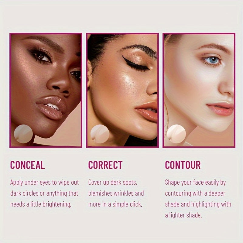 Sponge Head Concealer For Dark Circles  Blemishes Moisturizing Liquid Foundation For Freckles Acne  3