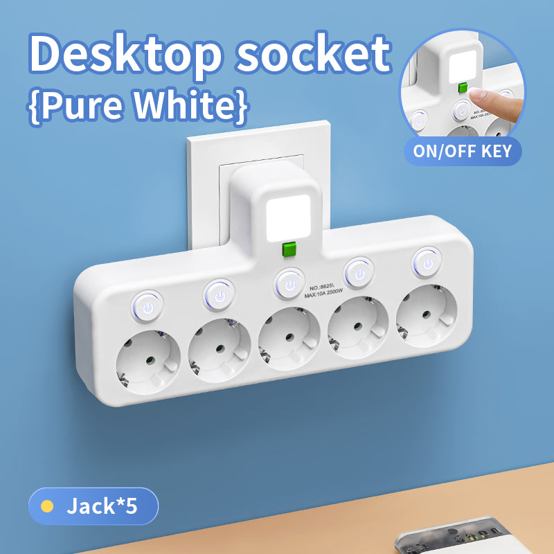 Smart Electrical Socket With Or Without USB Type C Ports 2500W Power Strip 3