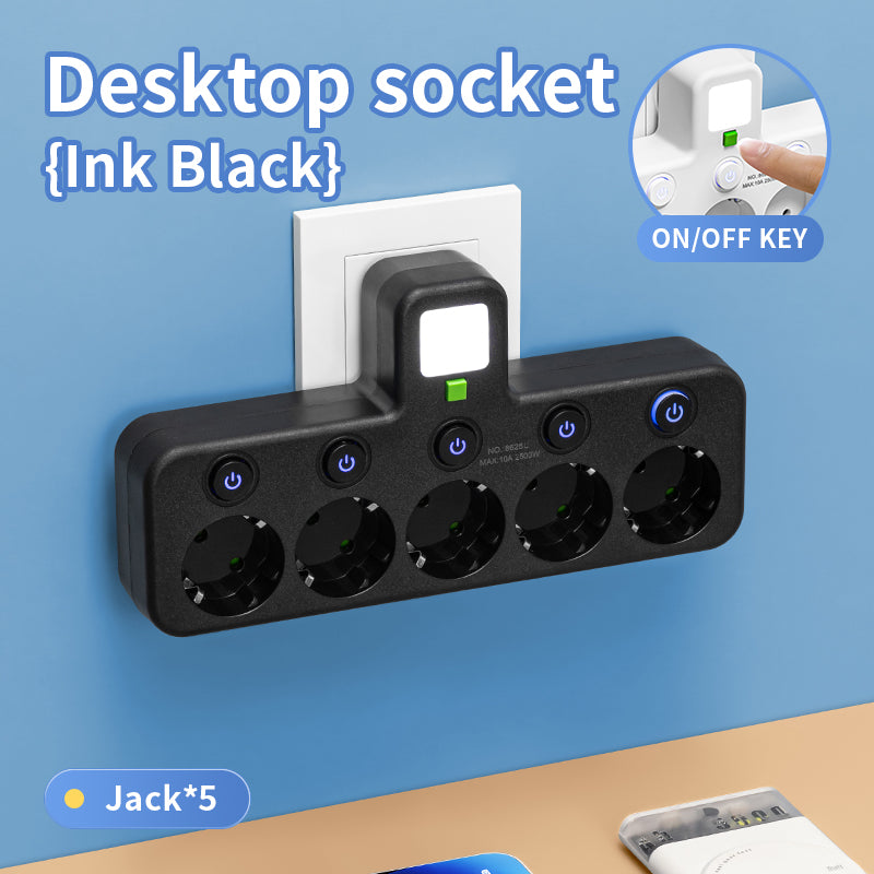 Smart Electrical Socket With Or Without USB Type C Ports 2500W Power Strip 4
