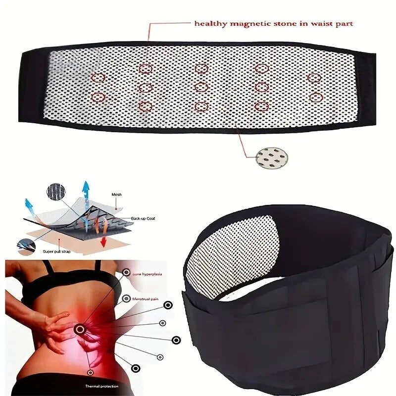 Adjustable Self-Heating Magnetic Therapy Back and Waist Support Belt for Pain Relief & Sports Recovery