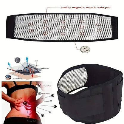 Adjustable Self-Heating Magnetic Therapy Back and Waist Support Belt for Pain Relief & Sports Recovery