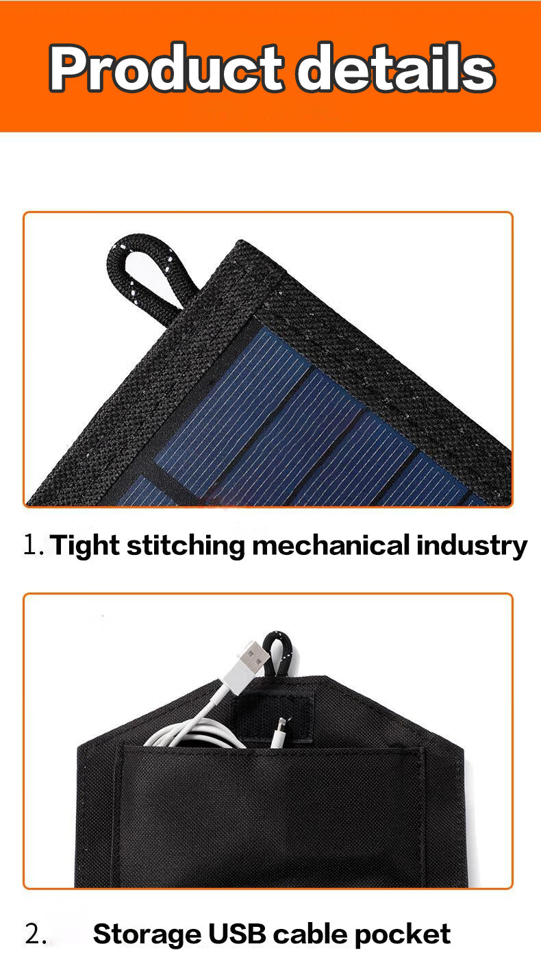Portable Solar Panels Charger, Foldable Solar Panel for Full-Time Power Supply, Ideal for Camping, Hiking & Travel