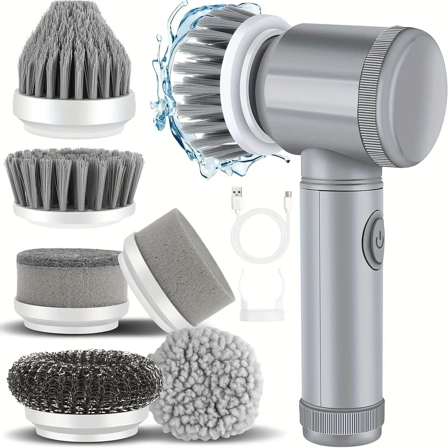 Electric Spin Scrubber, Cordless Cleaning Brush with Replaceable Brush Heads for Effortless Cleaning