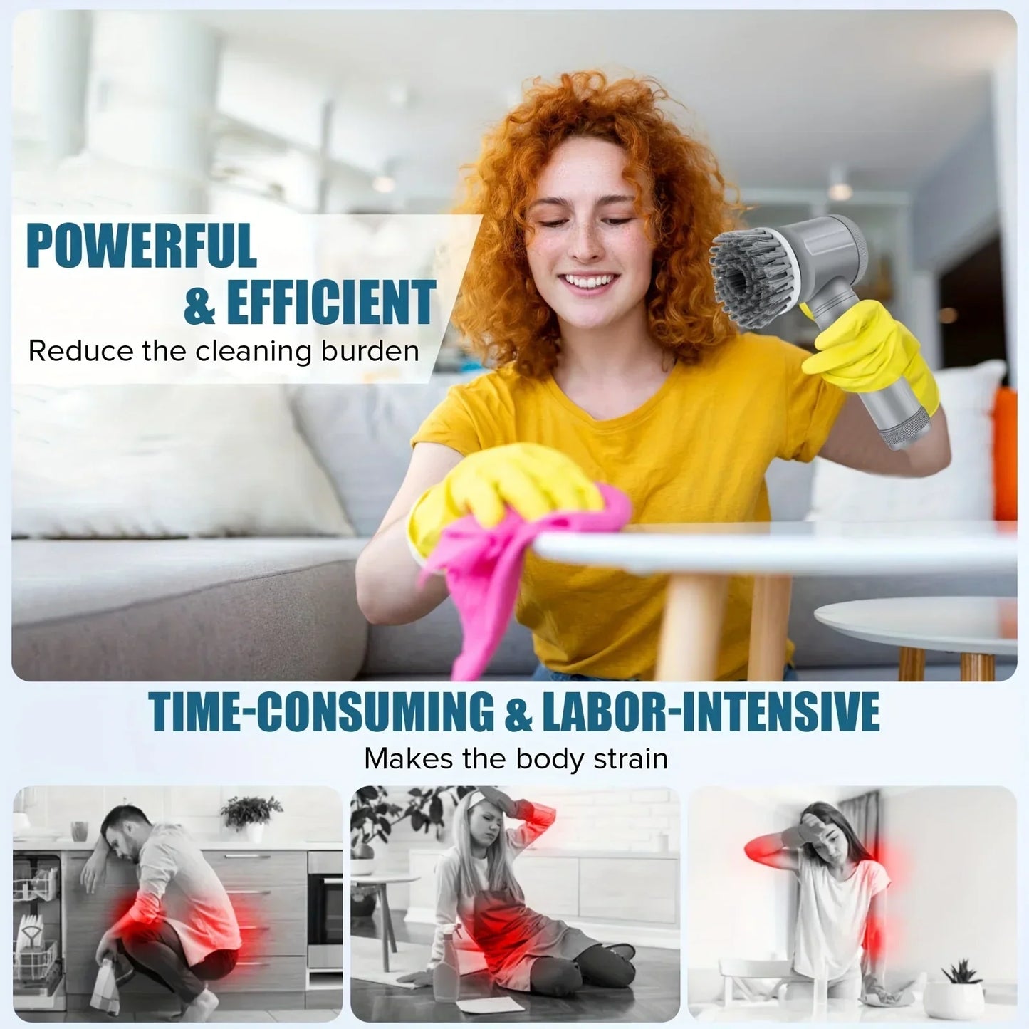 Electric Spin Scrubber Cordless Cleaning Brush With Replaceable Brush Heads For Effortless Cleaning 4