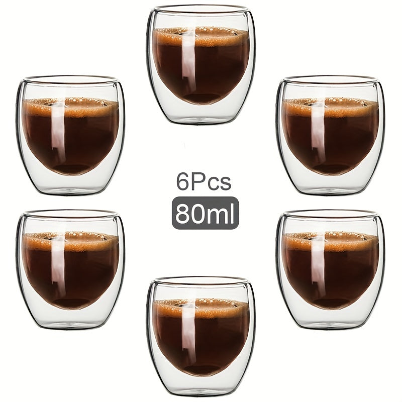 Heat Resistant Double Wall Glass Cup Transparent Coffee Mug & Handmade Tea Drink Cups