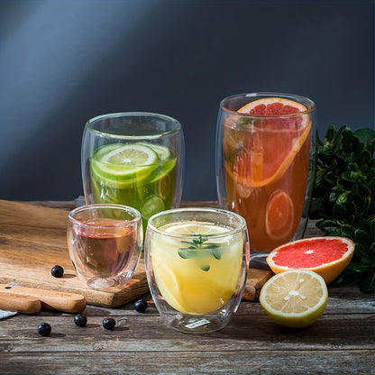 Heat Resistant Double Wall Glass Cup Transparent Coffee Mug & Handmade Tea Drink Cups
