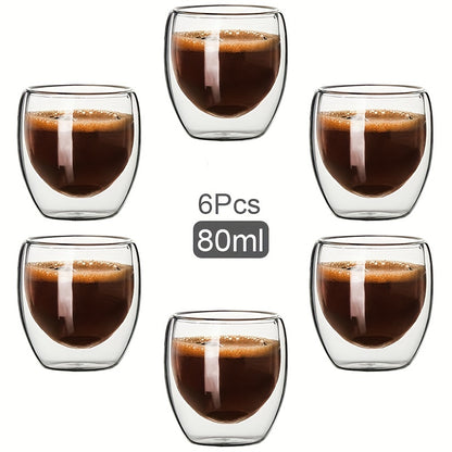 Heat Resistant Double Wall Glass Cup Transparent Coffee Mug & Handmade Tea Drink Cups