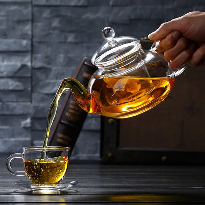 Filterable HeatResistant Thickened Glass Teapot High Borosilicate Glass Flower Tea Pot With Heatabl 1